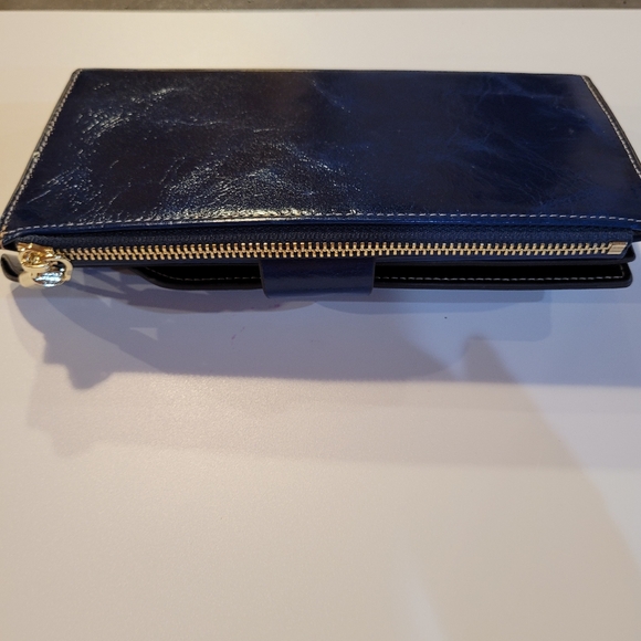 Yaluxe waxed a genuine leather wallet.  Blue. - Picture 4 of 13